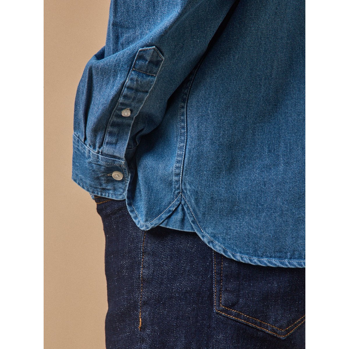 Chemise en jean  coupe contemporaine denim stone, CYRILLUS