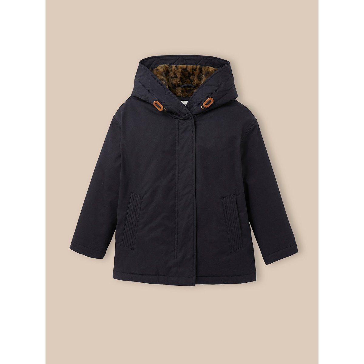 Parka courte doublée léopard encre, CYRILLUS