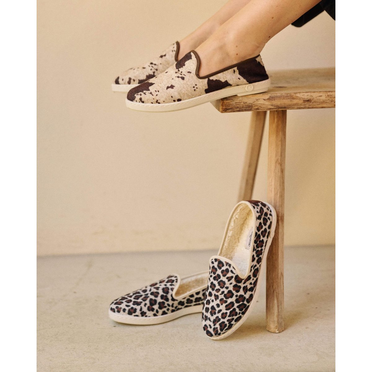 Chausson en polyester recyclé marron vache, ANGARDE