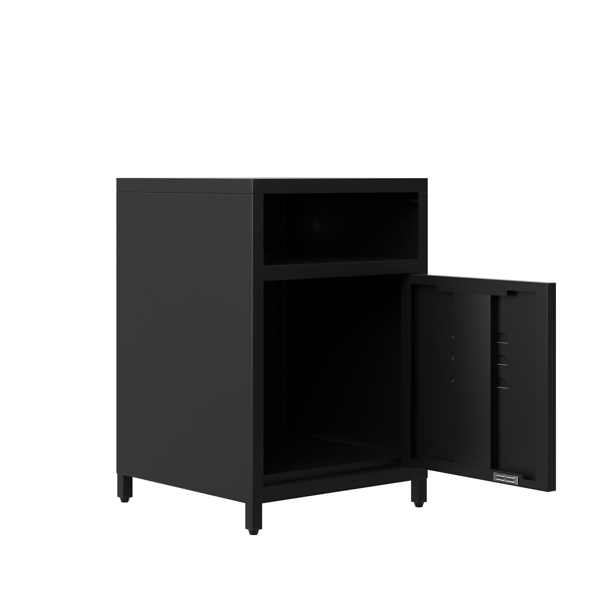 Drake Industrial Metal Locker-Style Bedside Cabinet black, SO'HOME