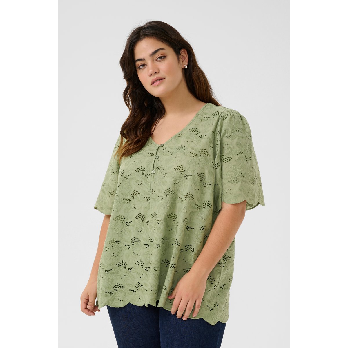 Blouse à manches longues vert oil green, KAFFE CURVE