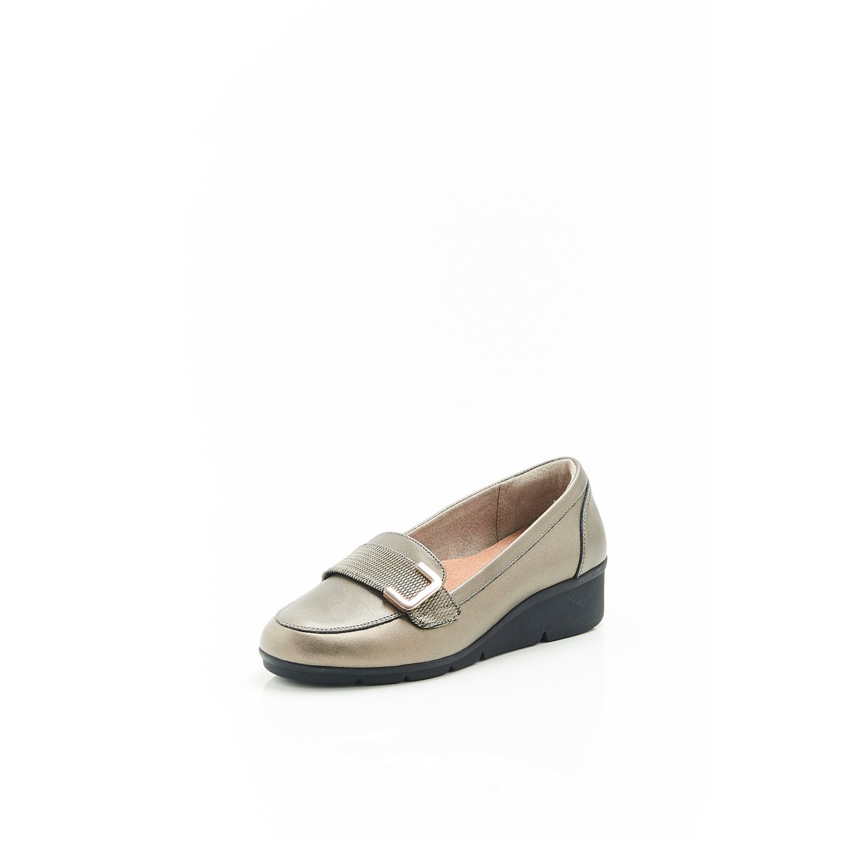Mocassins Amortyl boucle fantaisie marron coloris bronze, DAMART