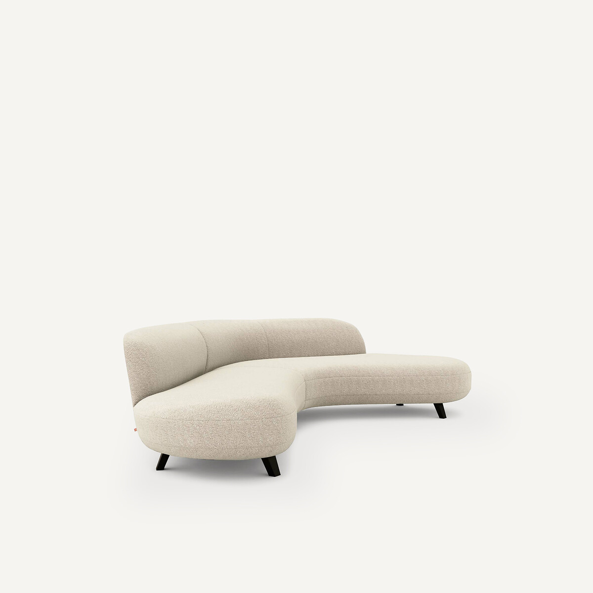 Canapé d’angle en tissu polyester bouclette, ROSEBURY craie, AM.PM X EMMANUEL GALLINA