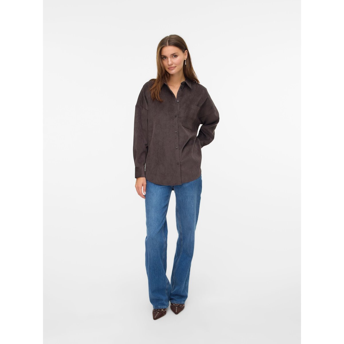Chemise En Corduroy chocolate torte, VERO MODA
