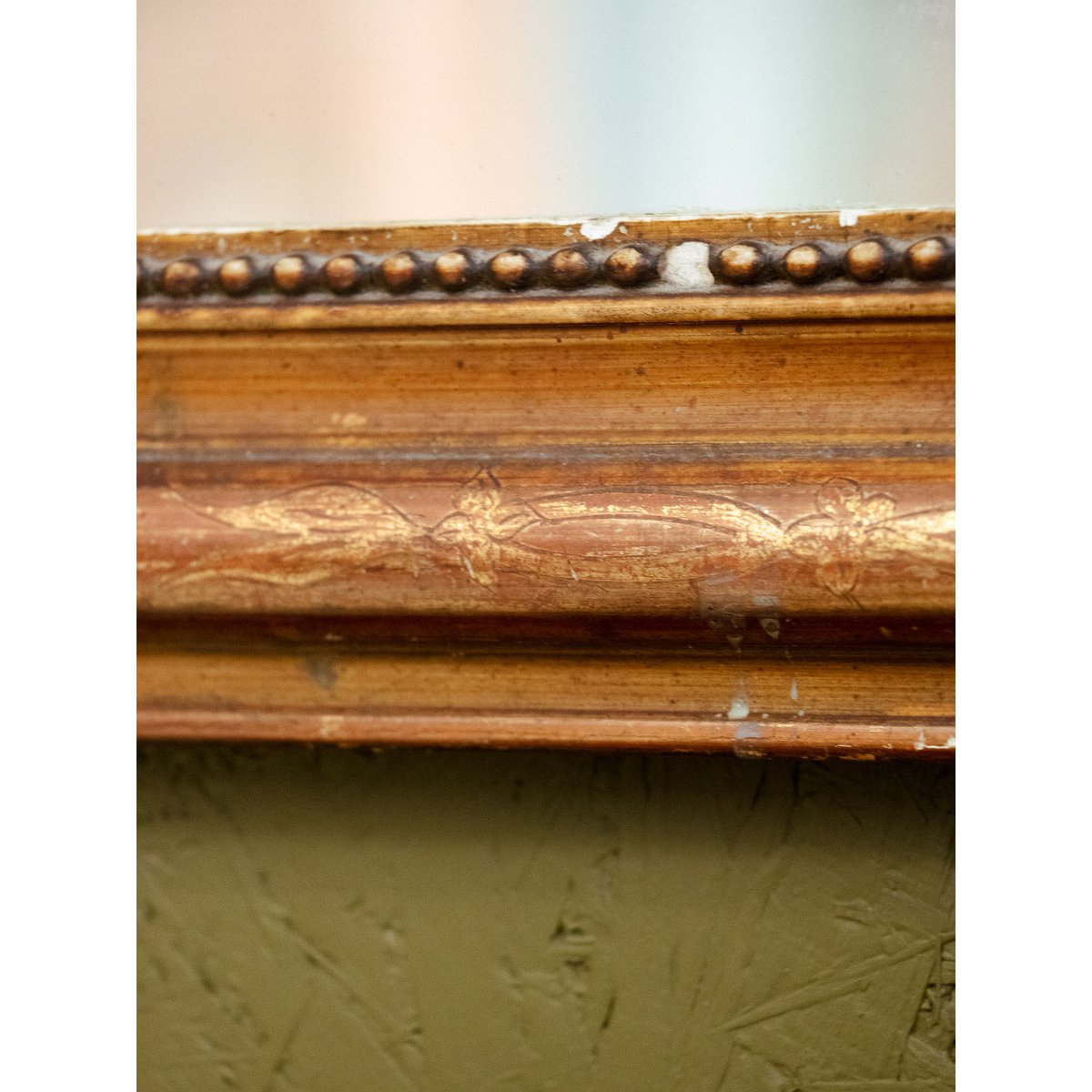 Miroir en plâtre Georges N°1098 - Bon état bois foncé, DEBONGOUT