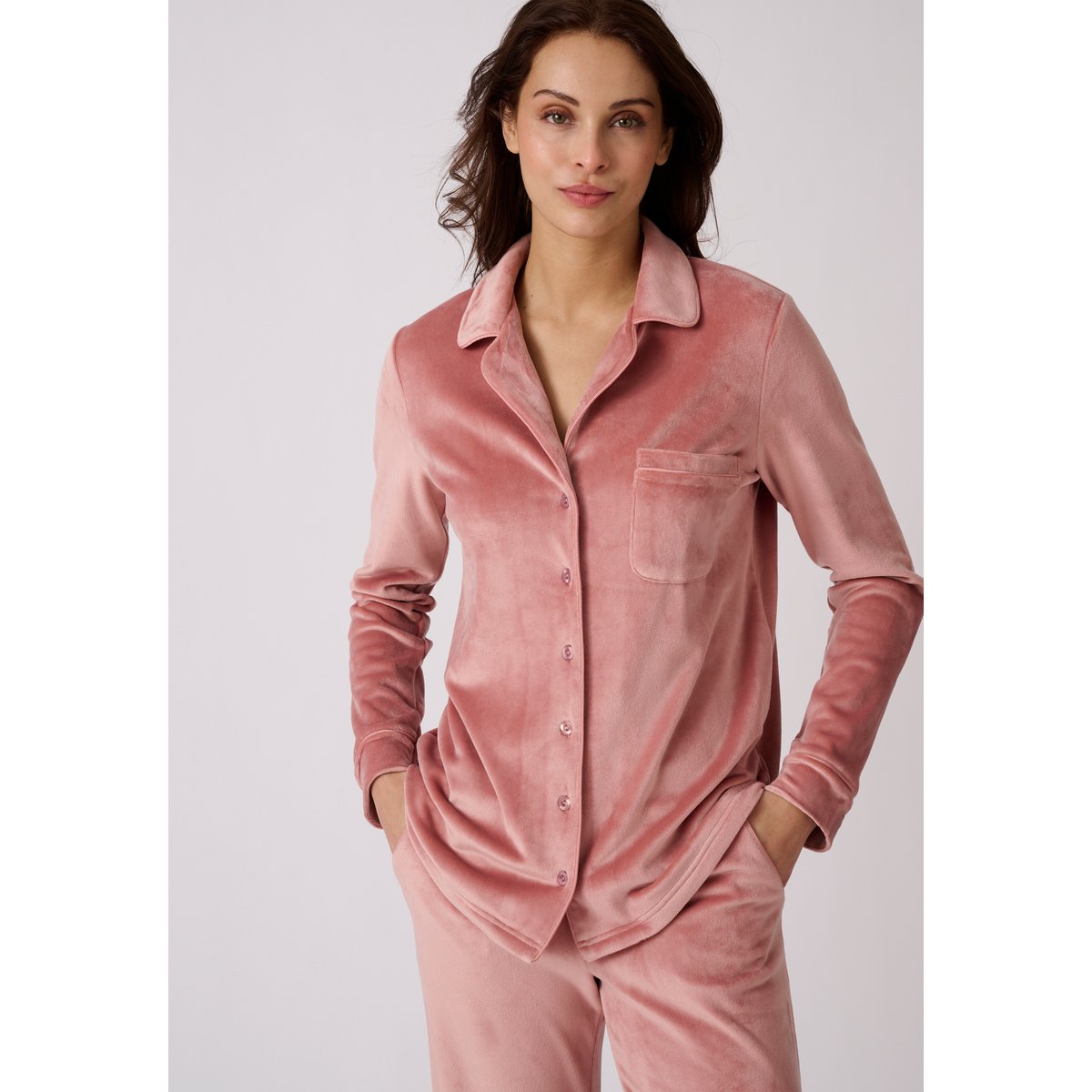 Pyjama Thermolactyl en velours vieux rose, DAMART