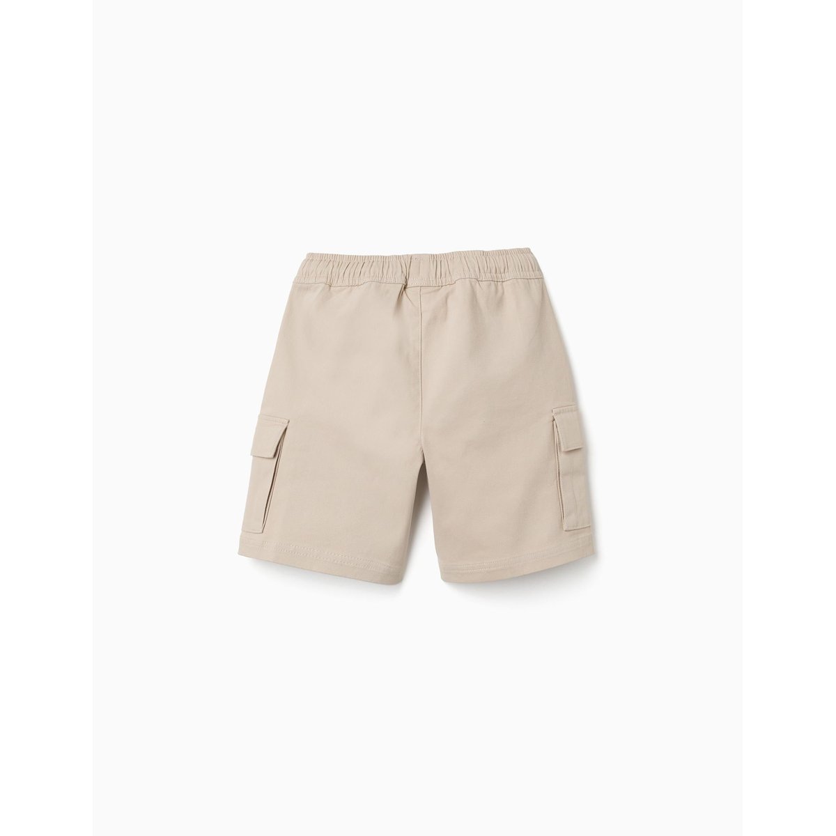 Short long cargo en sergé avec cordon de serrage beige clair, ZIPPY