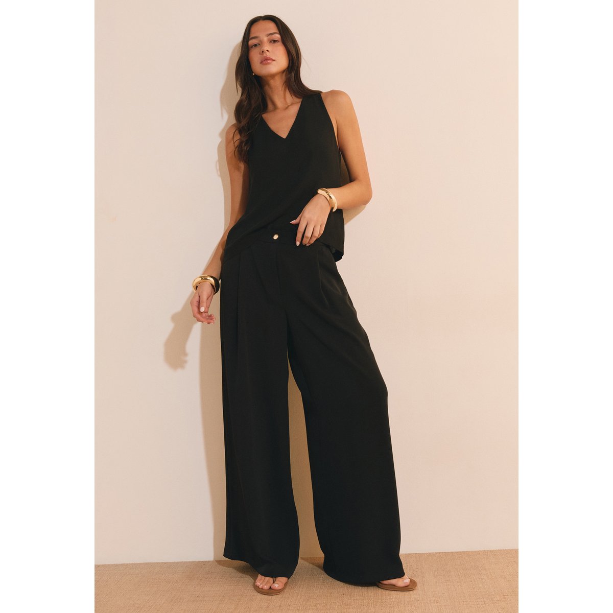 Pantalon large POSSY noir, ETAM
