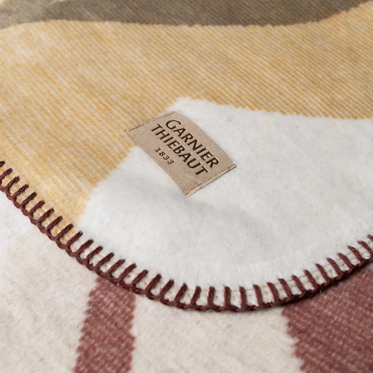 Plaid coton mélangé VERSUS terre, GARNIER THIEBAUT