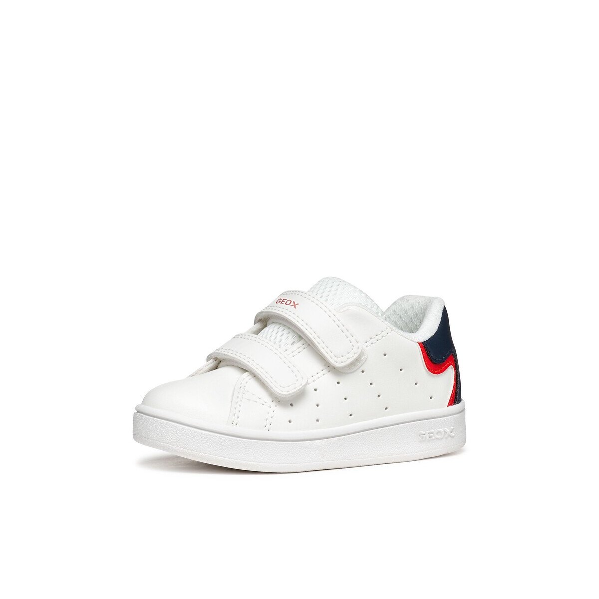 Ademende sneakers met klittenband Eclyper wit/marine, GEOX