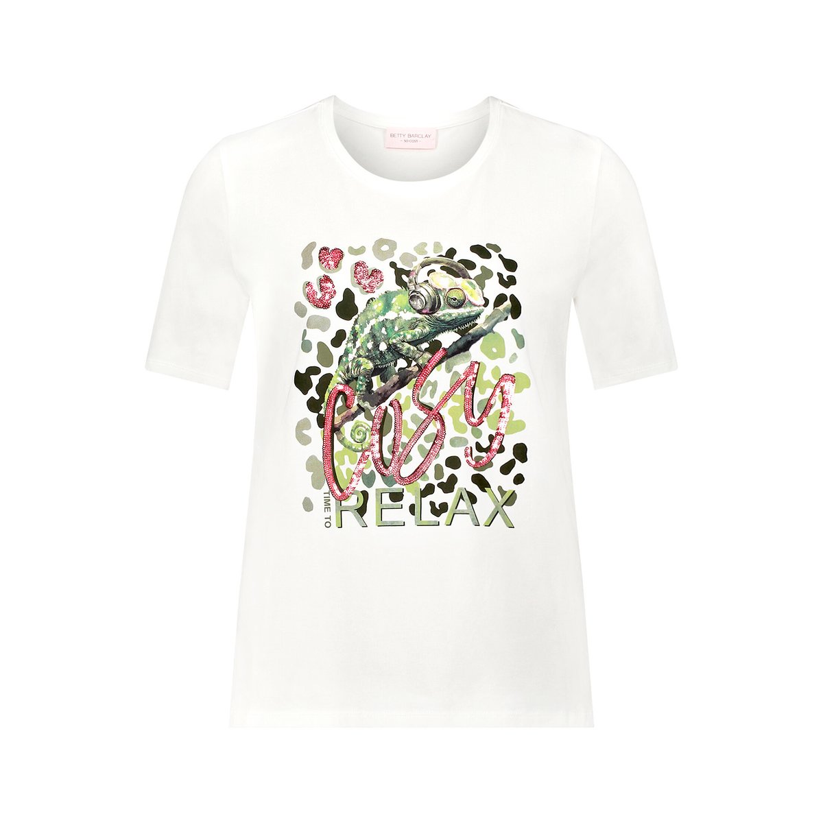 T-shirt basique à impression patch cream/green, BETTY BARCLAY