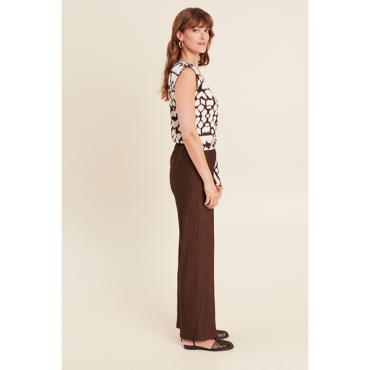 Combinaison pantalon fluide femme marron, BREAL
