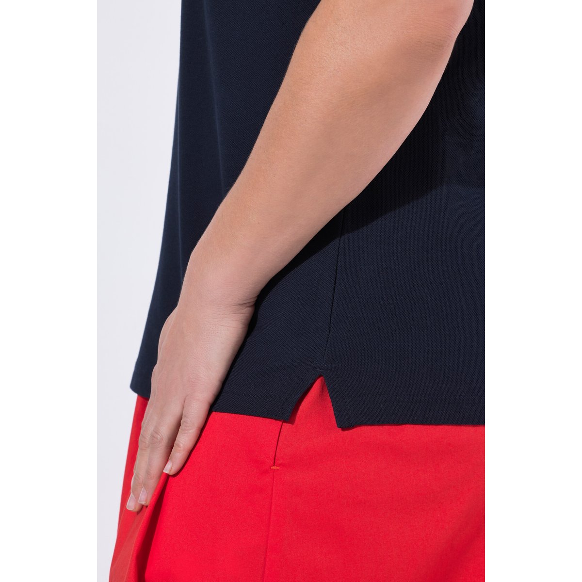 Polo à manches courtes, modèle bicolore marine, ULLA POPKEN