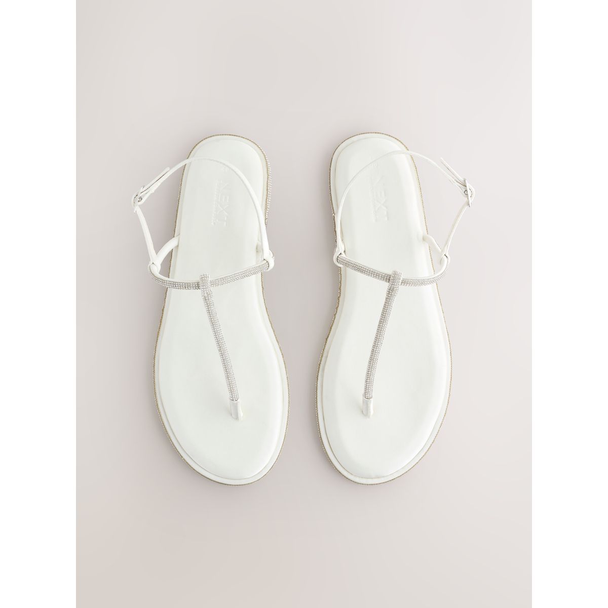 Sandales brillantes style salomé ivoire, NEXT