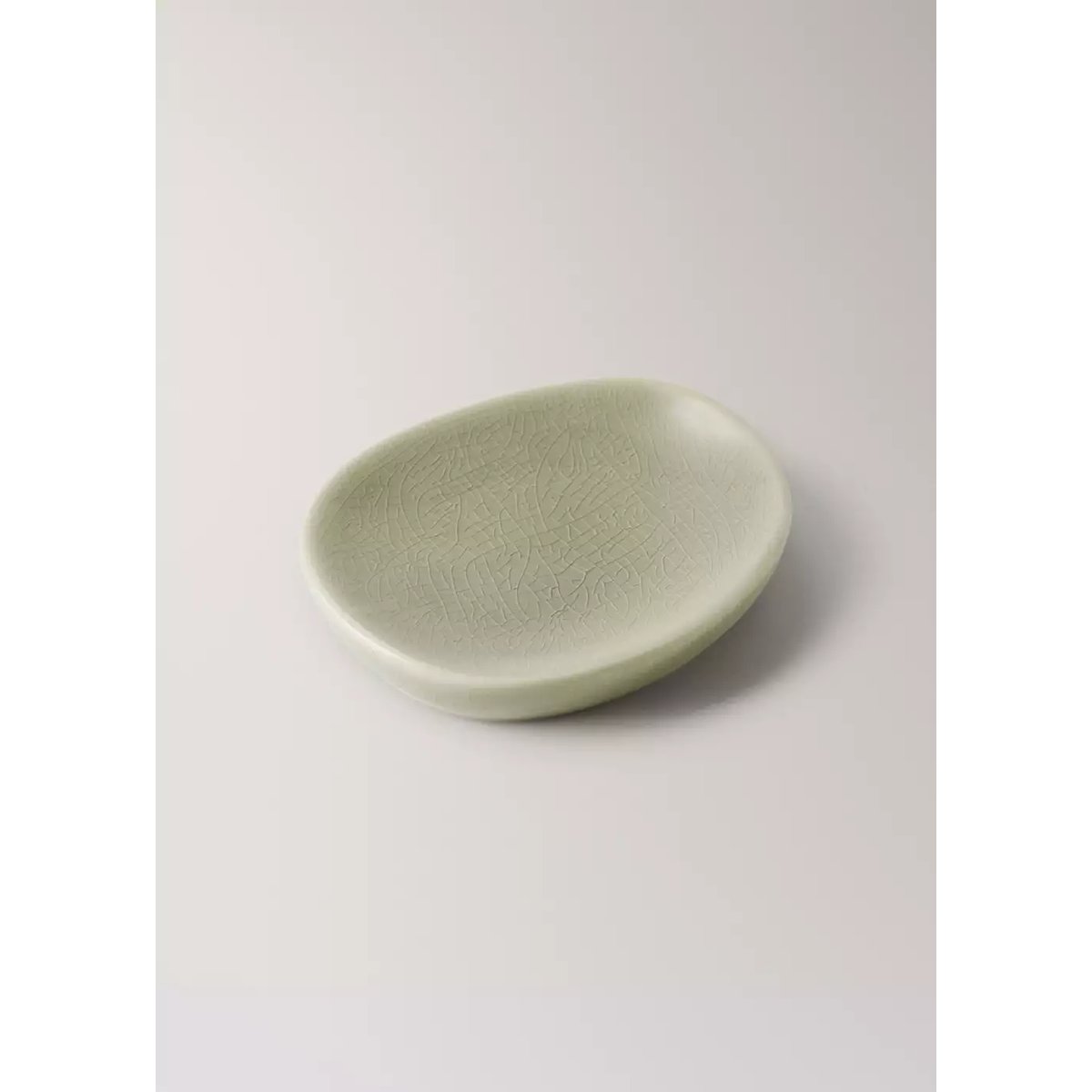 Porte-savon en céramique craquelée vert pastel, MANGO HOME