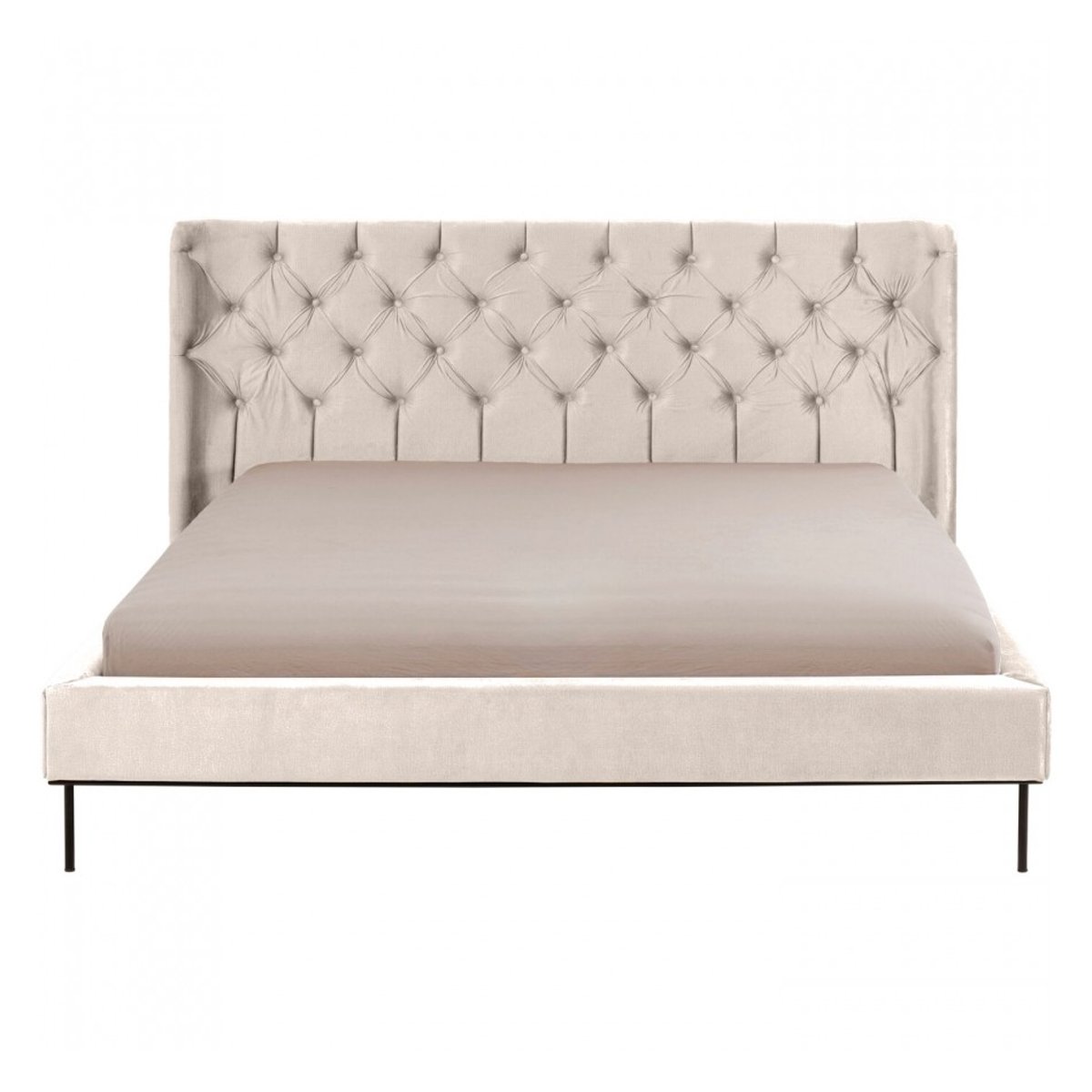 Lit Audrey 180x200cm velours ocre beige, KARE DESIGN