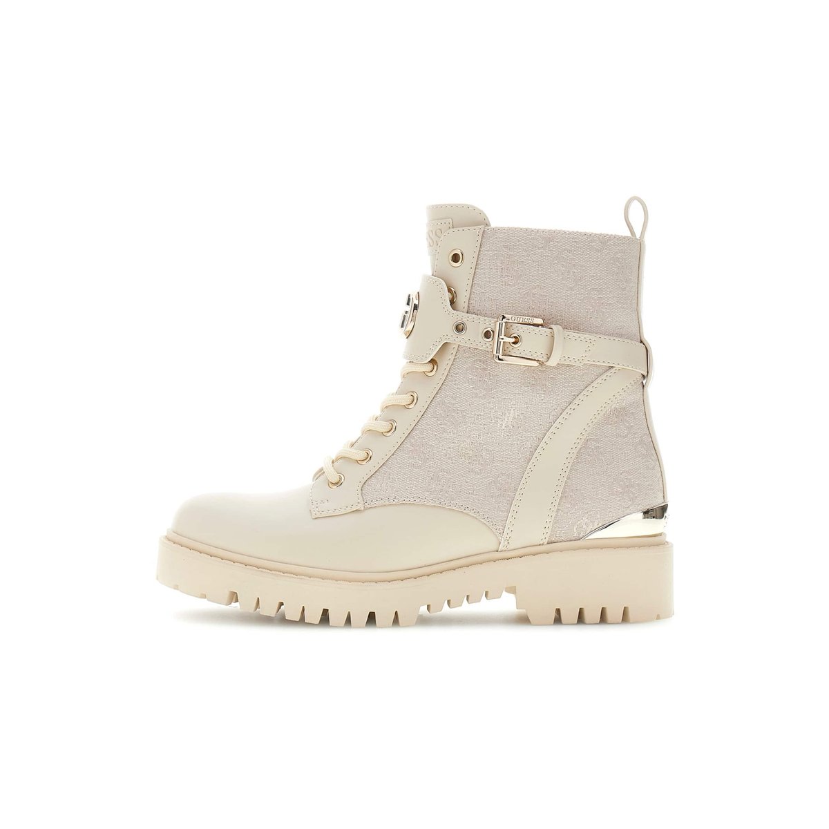 Bottes De Combat Avec Logo Olanna beige, GUESS