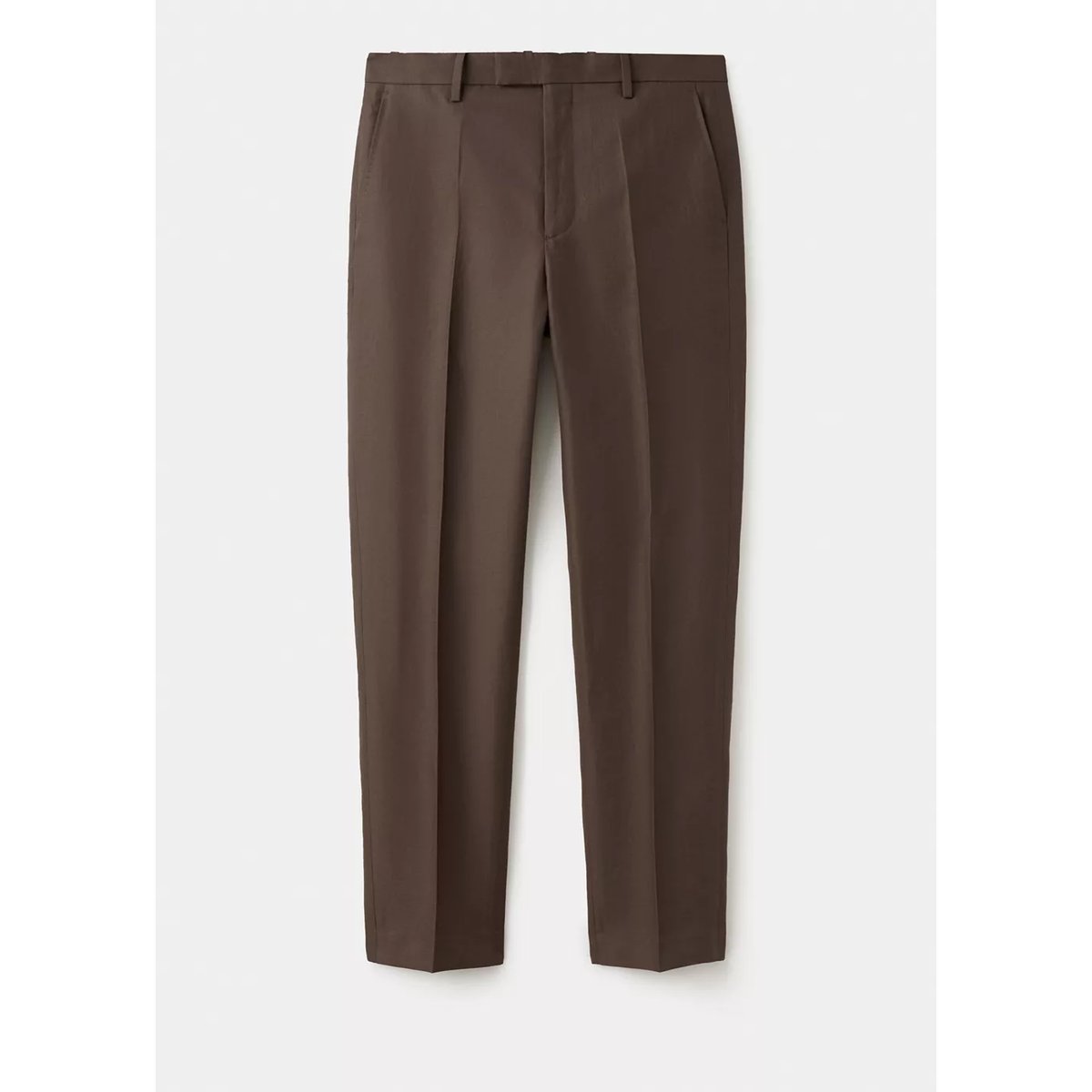 Pantalon de tailleur en mélange de lyocell et lin marron, MANGO MAN