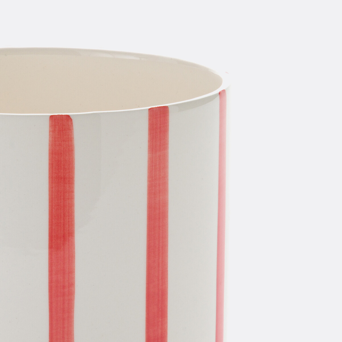 Cache-pot rayé en céramique Ø14cm, Ario rouge, LA REDOUTE INTERIEURS
