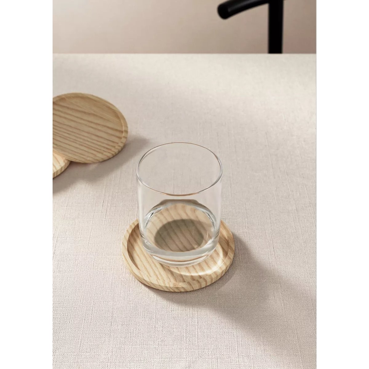 Lot 4 dessous de verre en bois de frêne sable, MANGO HOME