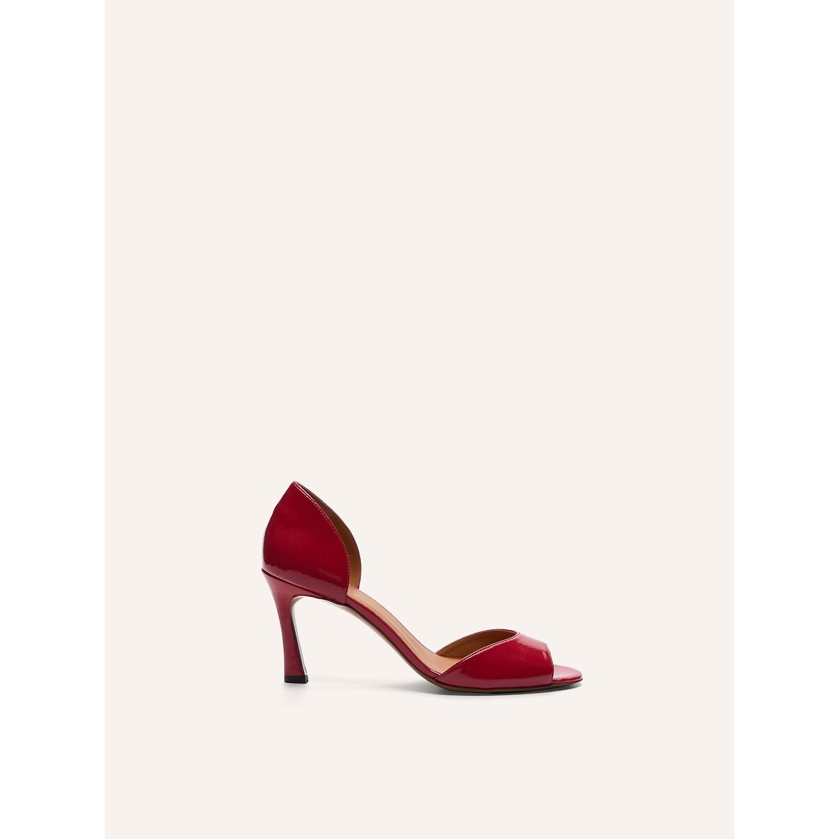 Sandali aperti in pelle n° 796 rosso ciliegia, RIVECOUR