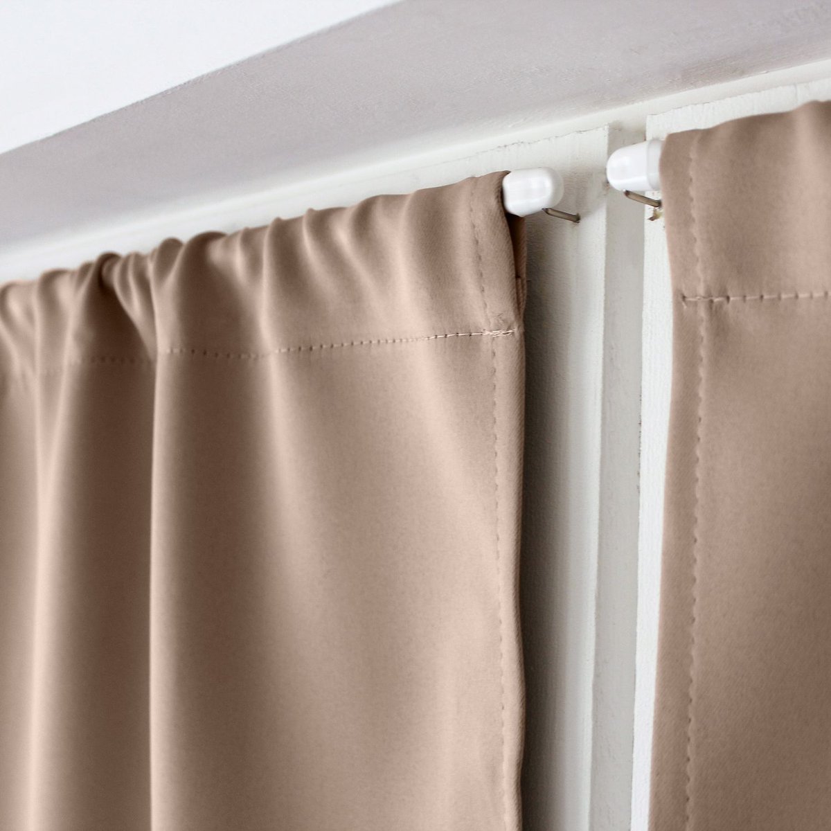 Vitrage occultant passe tringle REGLISSE beige, TOILINUX