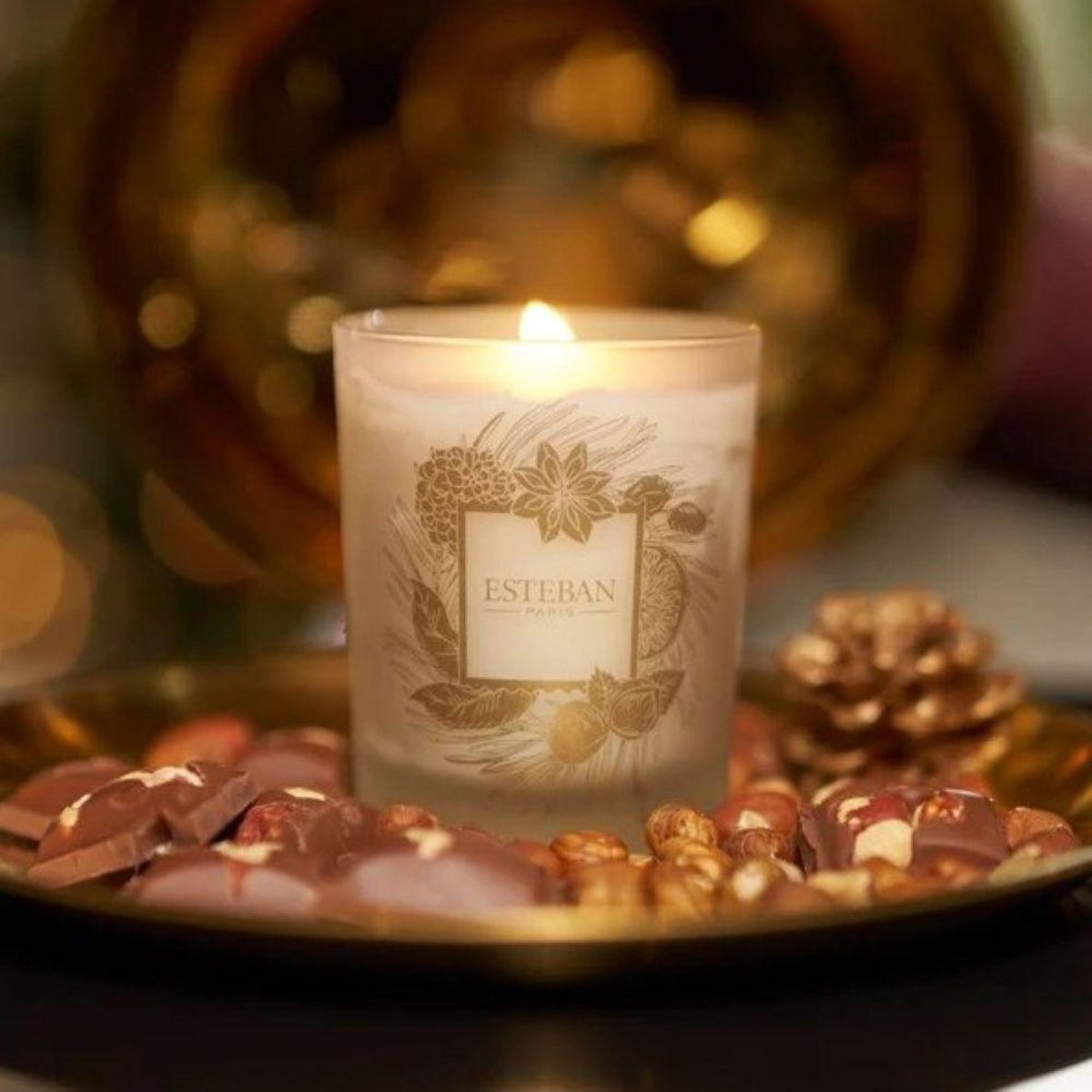 Bougie parfumée Noisette et chocolat 180g transparent, ESTEBAN