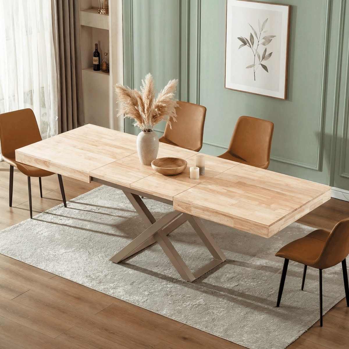 Table basse extensible en bois - ALBA taupe, MATHI DESIGN