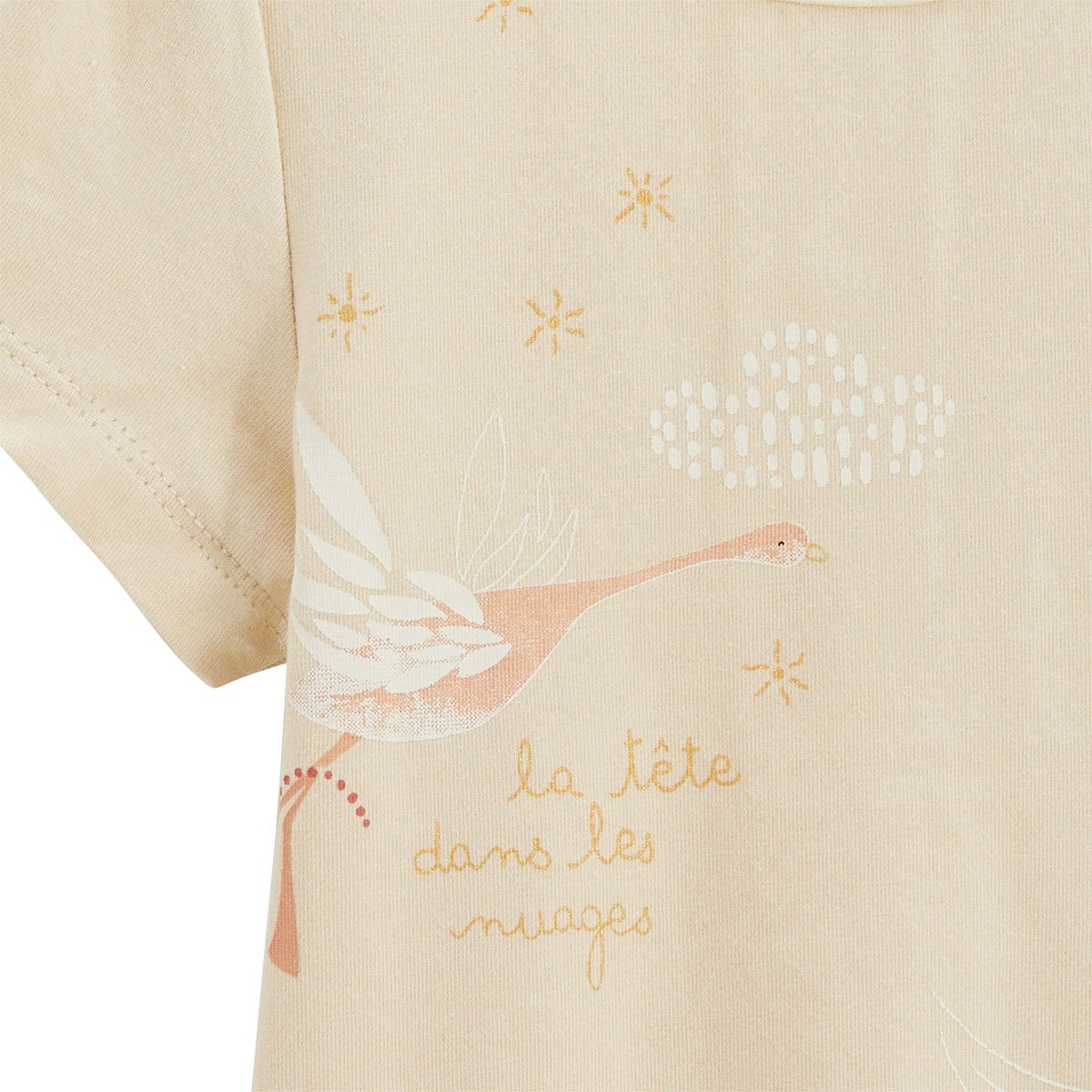 Lot de 2 pyjamas courts enfant 2 pièces Poésie d'été vanille, PETIT BEGUIN