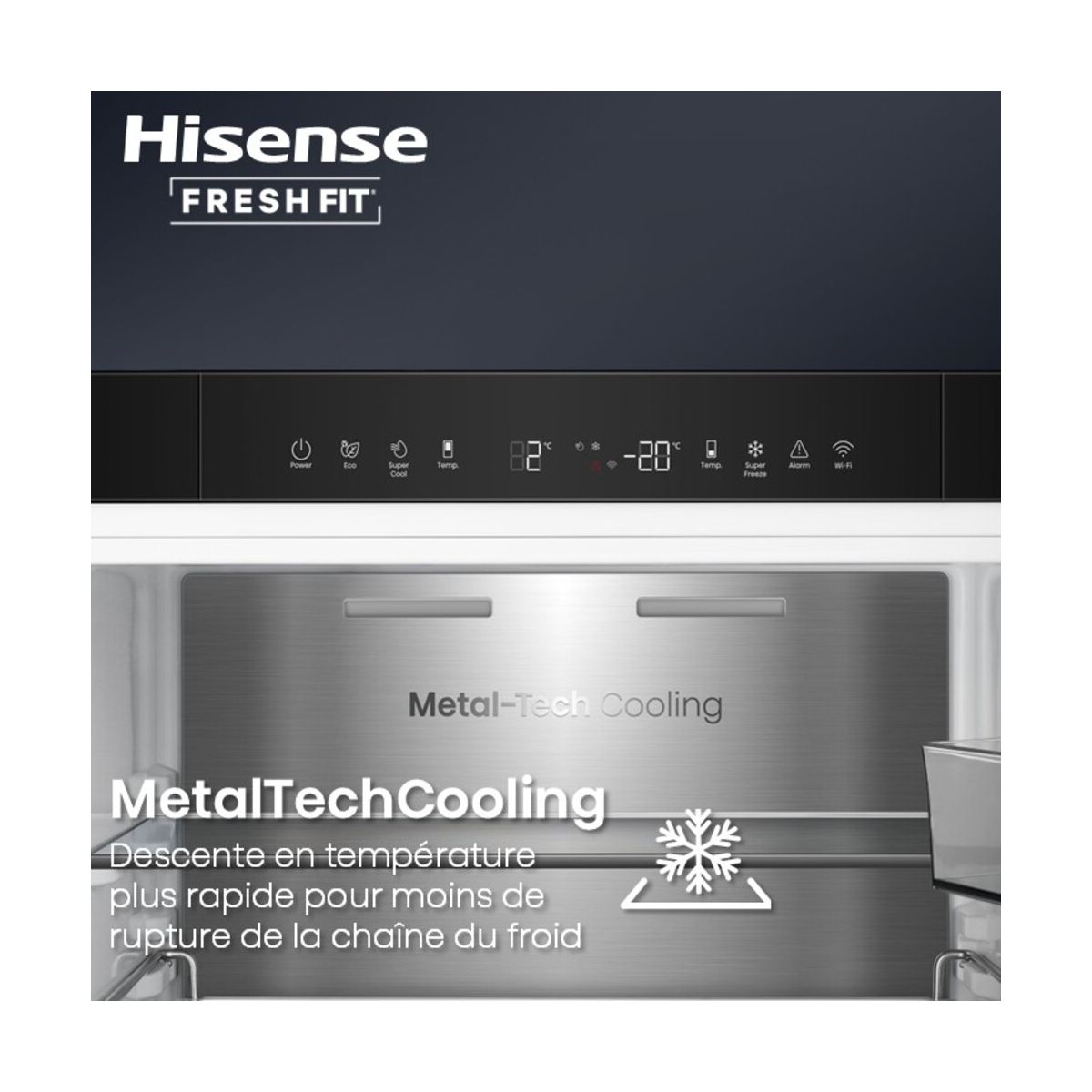 Réfrigérateur combiné RB5K330GSFC freshfit couleur unique, HISENSE