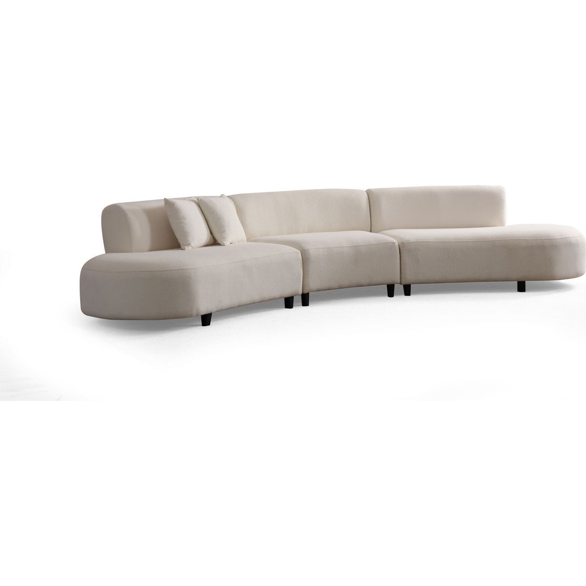 Canapé organique 6 places en tissu bouclé - RAFAELA beige, HOMIFAB
