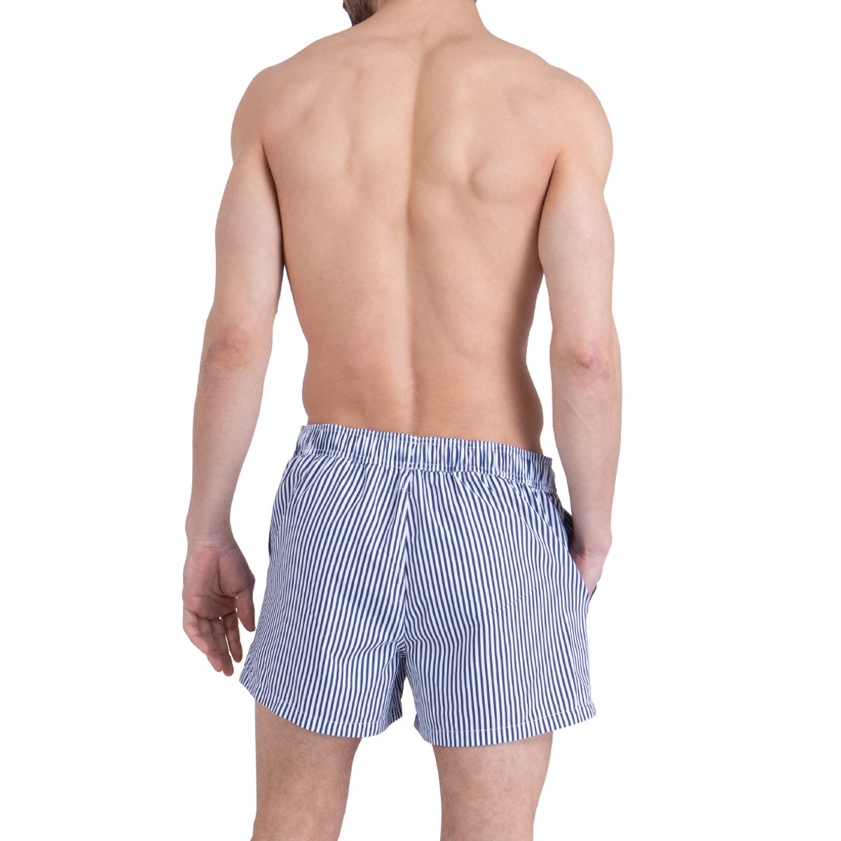 Bermuda de bain medium homme SUMMER CAMP bleu marine, ATHENA