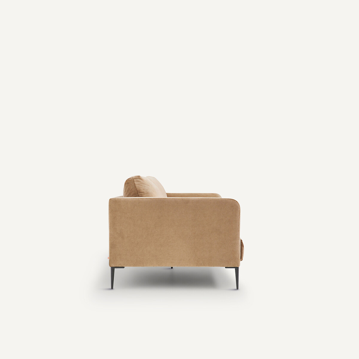 Canapé droit, 3 ou 4 places, en velours stonewashed, OSCAR ficelle, AM.PM X EMMANUEL GALLINA