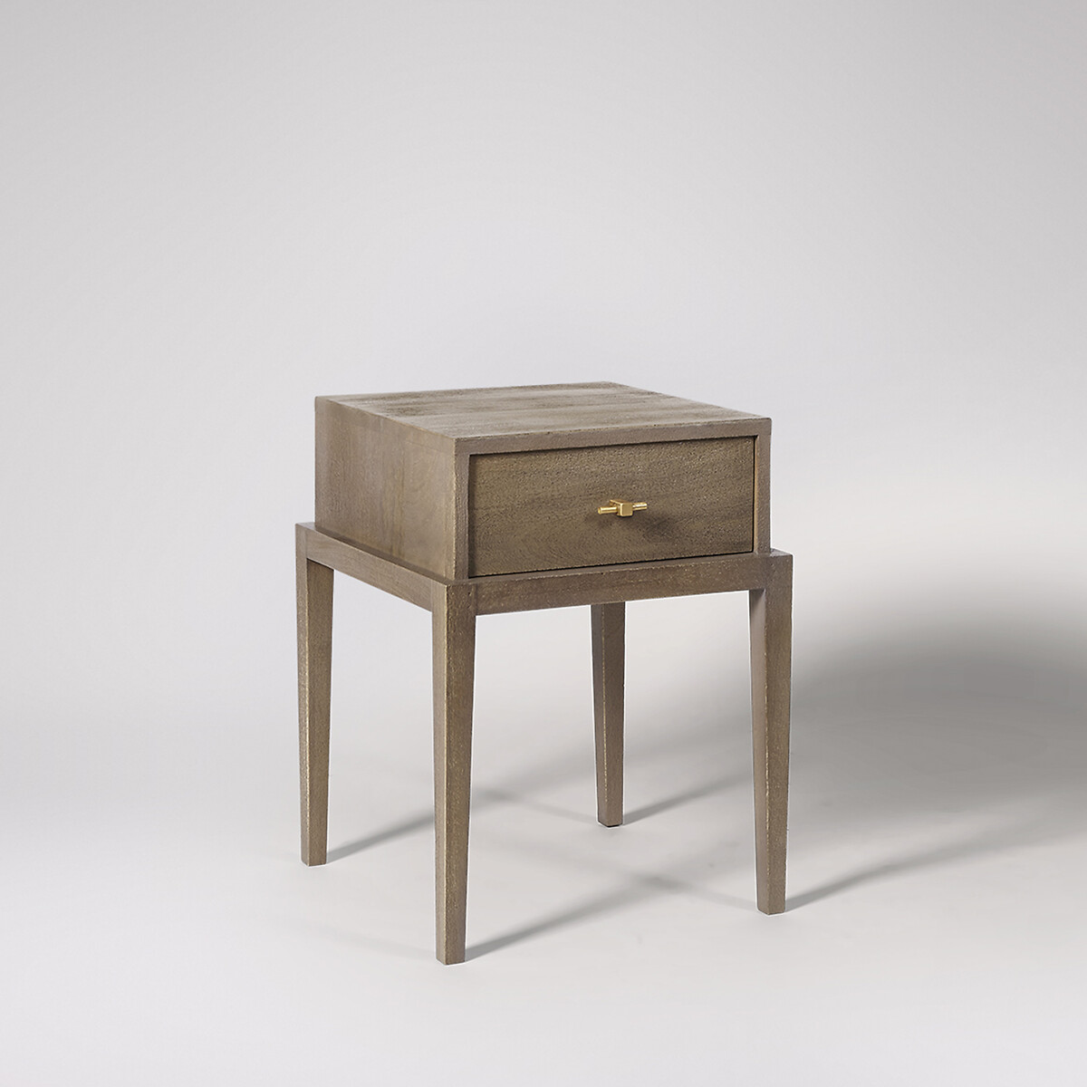 Verne Mango Wood 1 Drawer Bedside Table grey, SWOON
