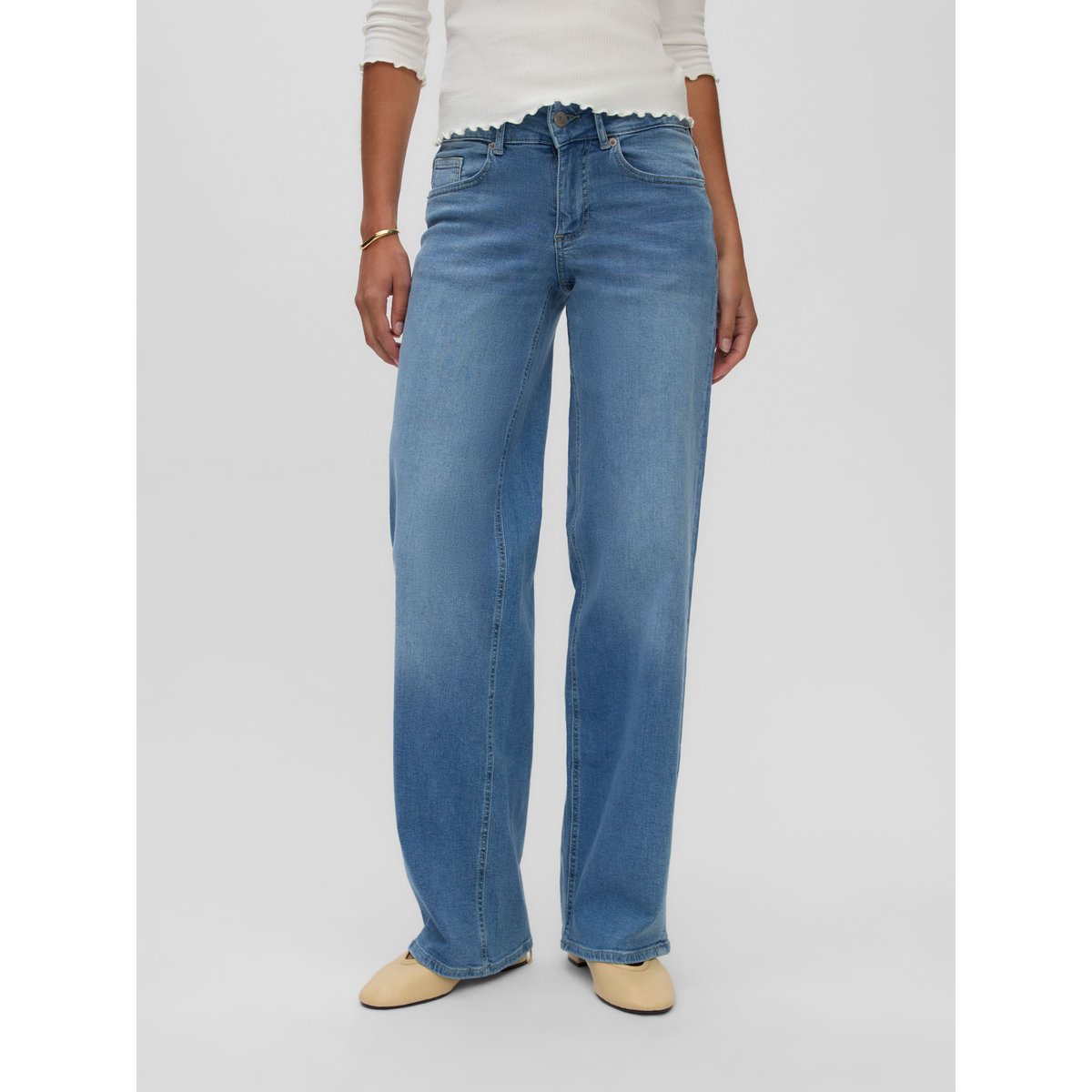 Jean À Coupe Large light blue denim, VERO MODA