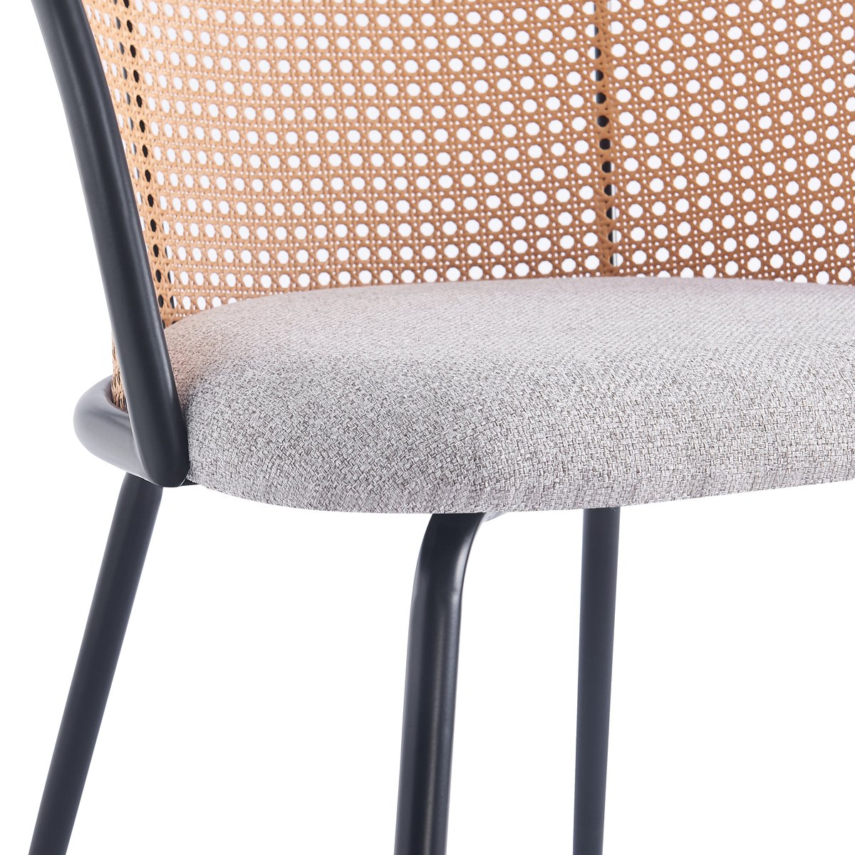 Lot de 2 chaises métal et cannage, KOBE gris, NORDLYS