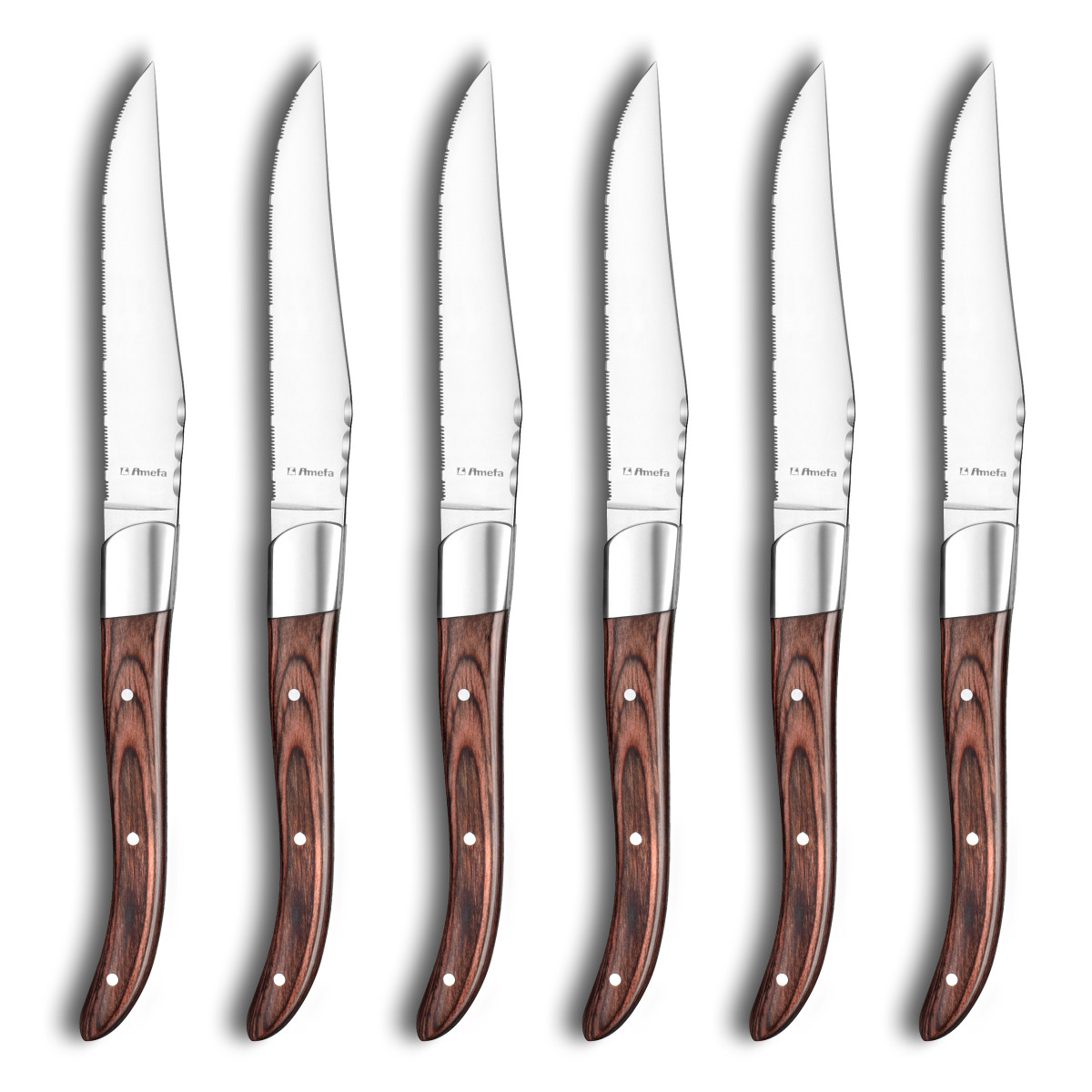 Coffret 6 couteaux steak - ROYAL STEAK gris, AMEFA