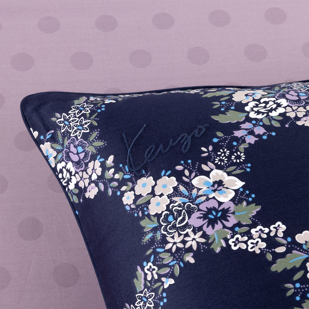 Taie d'oreiller en satin, K DOTS multicolore, KENZO HOME