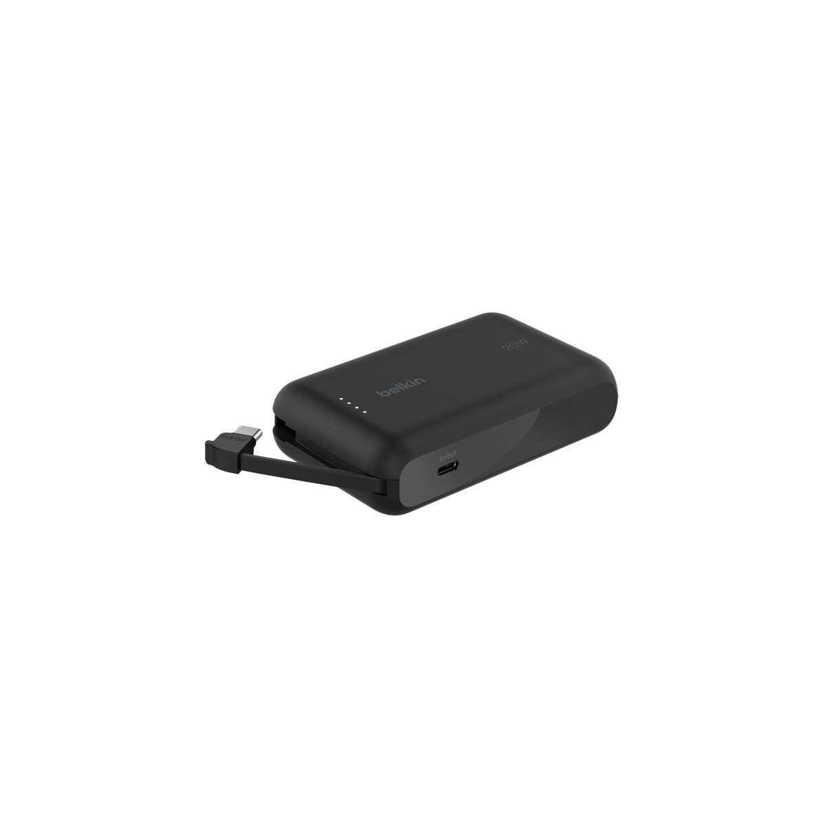 Batterie externe 10000 mAh avec cable USB-C intégre noir couleur unique, BELKIN