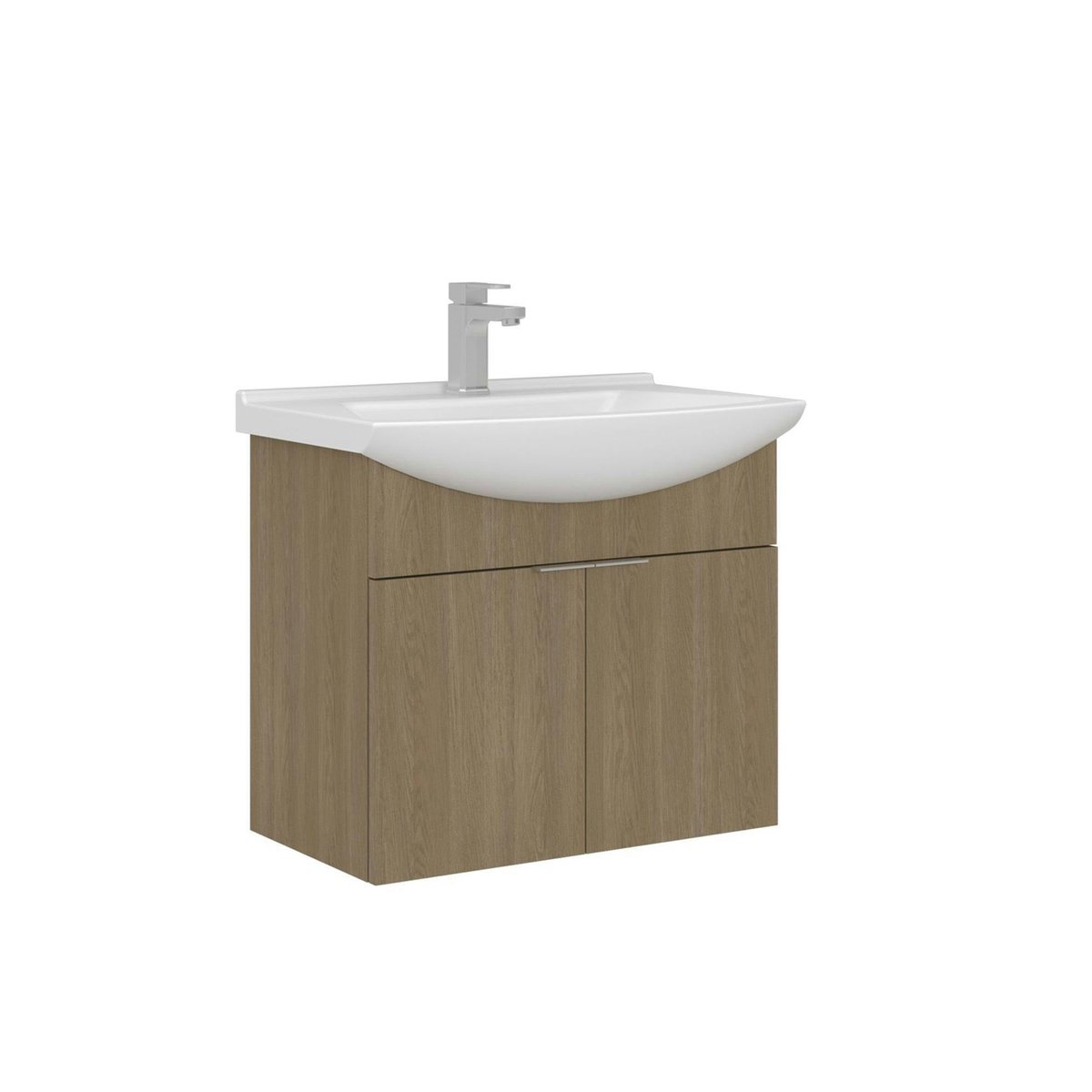Meuble suspendu 2 portes + vasque 65 cm UMI chêne, PIER IMPORT
