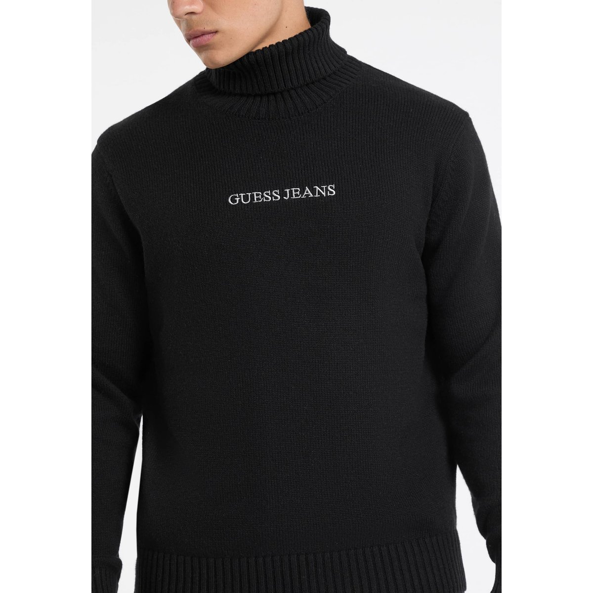 Pull En Laine Mélangée noir, GUESS JEANS