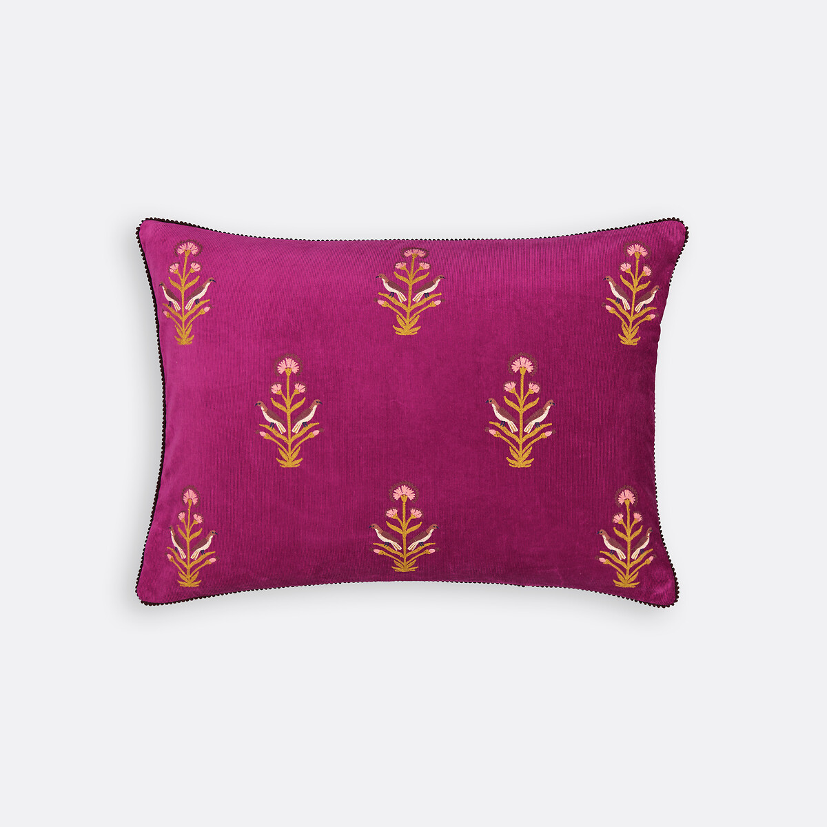 Housse de coussin velours côtelé Dylis framboise, LA REDOUTE INTERIEURS