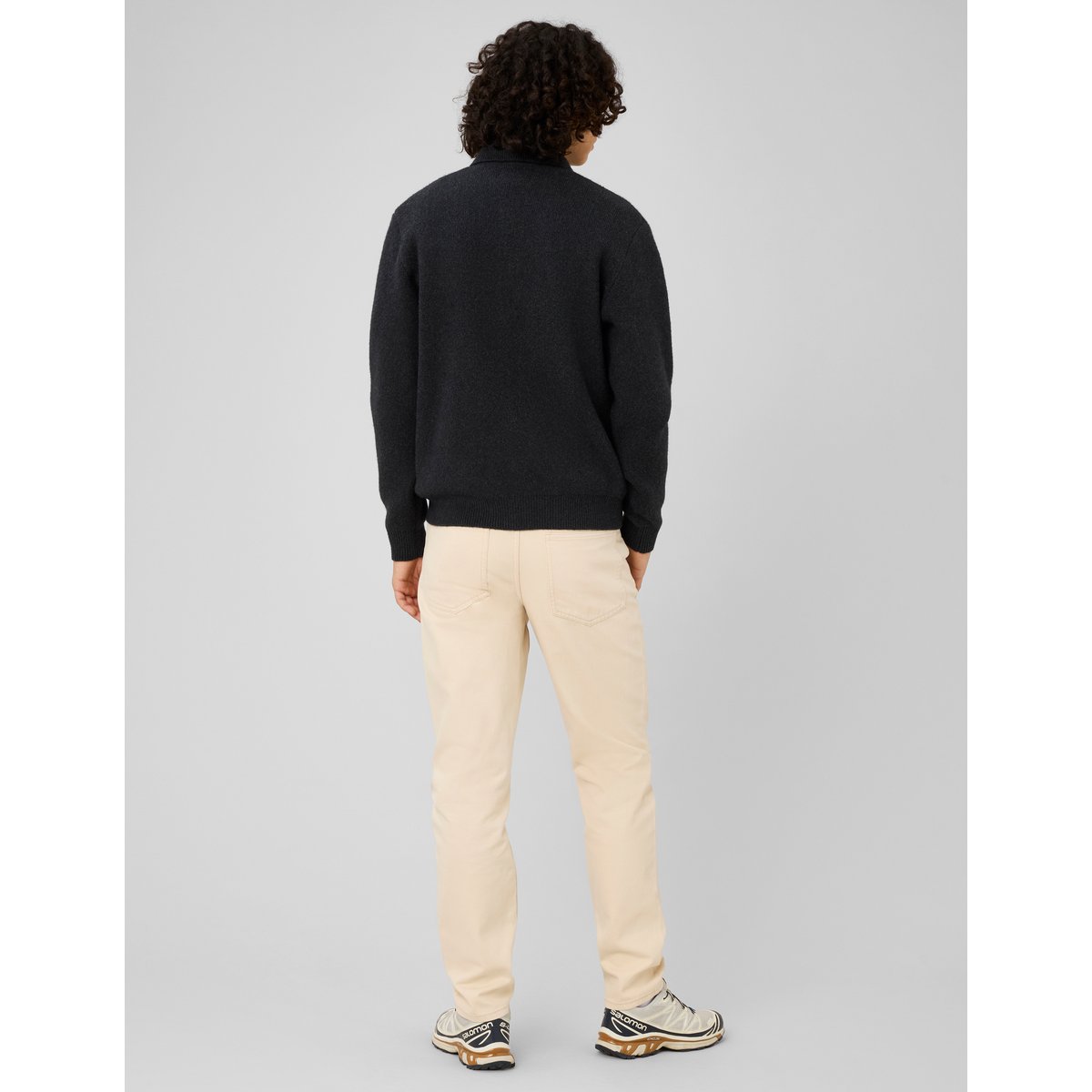Cardigan boutonné col polo gris anthracite, BZB