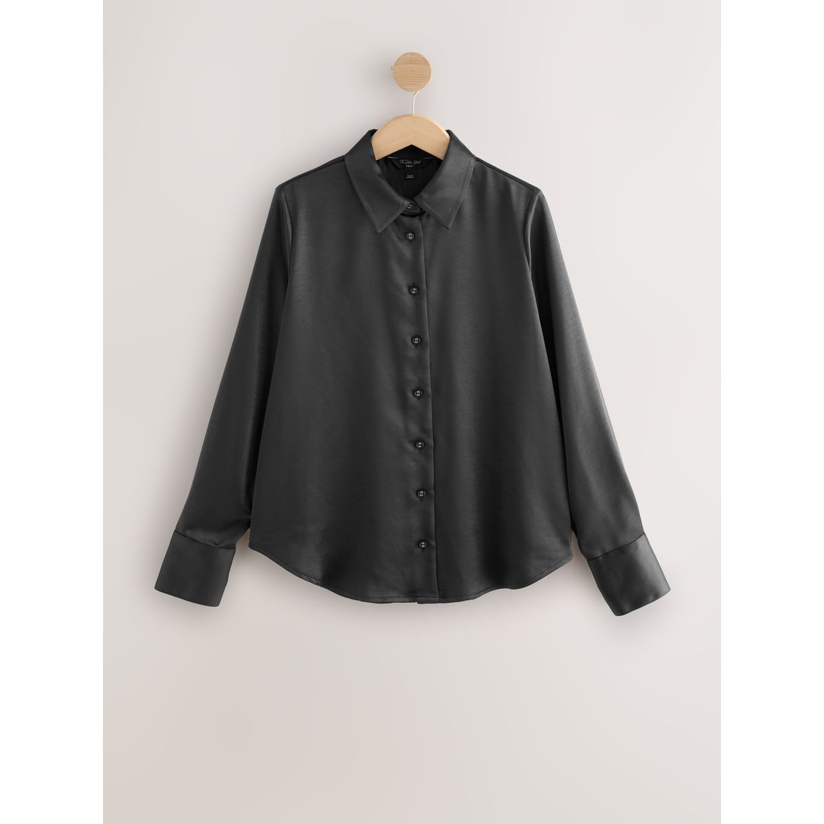 Chemise en satin à manches longues noir, NEXT