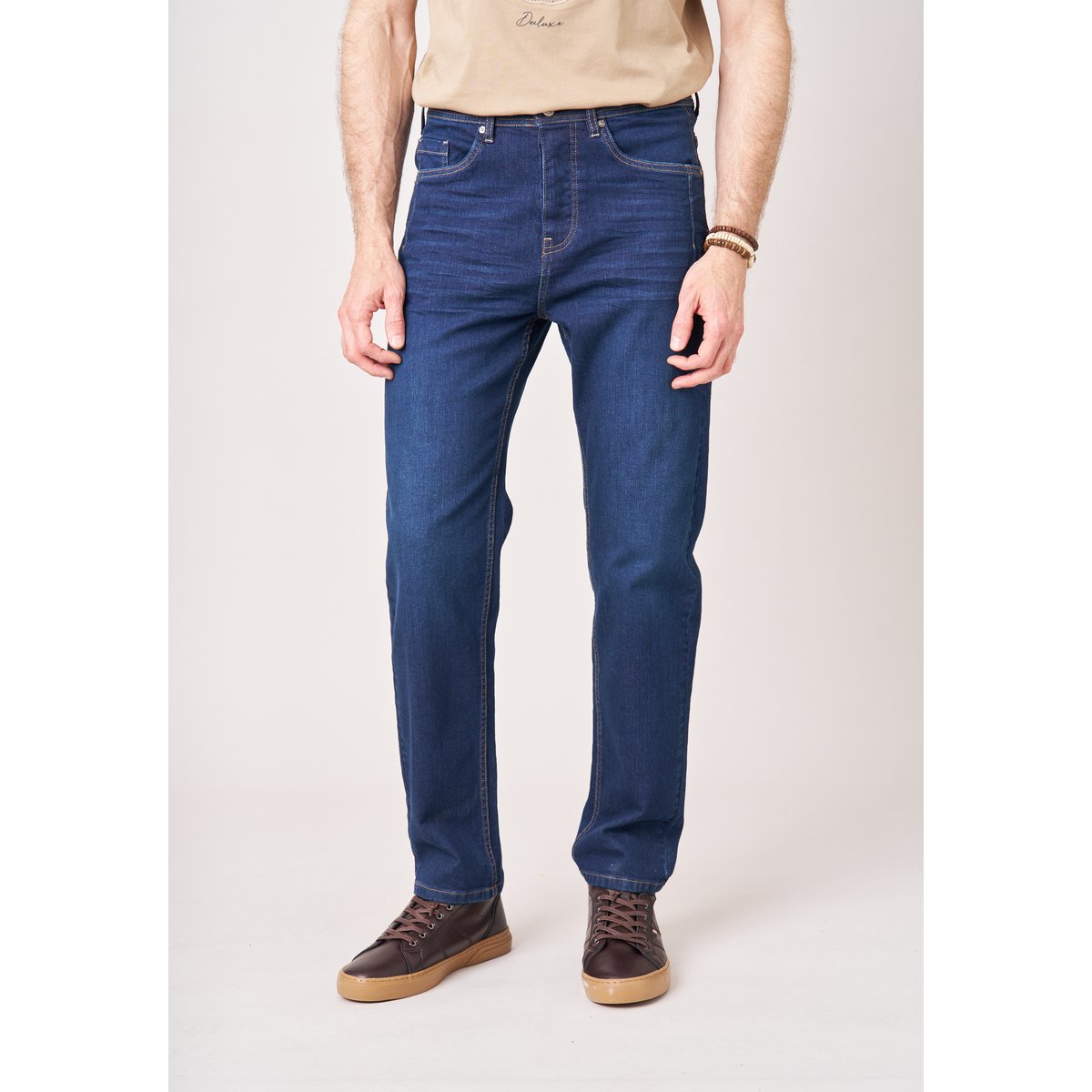 Jean straight homme bleu délavé SKYE bleu moyen délavé, DEELUXE