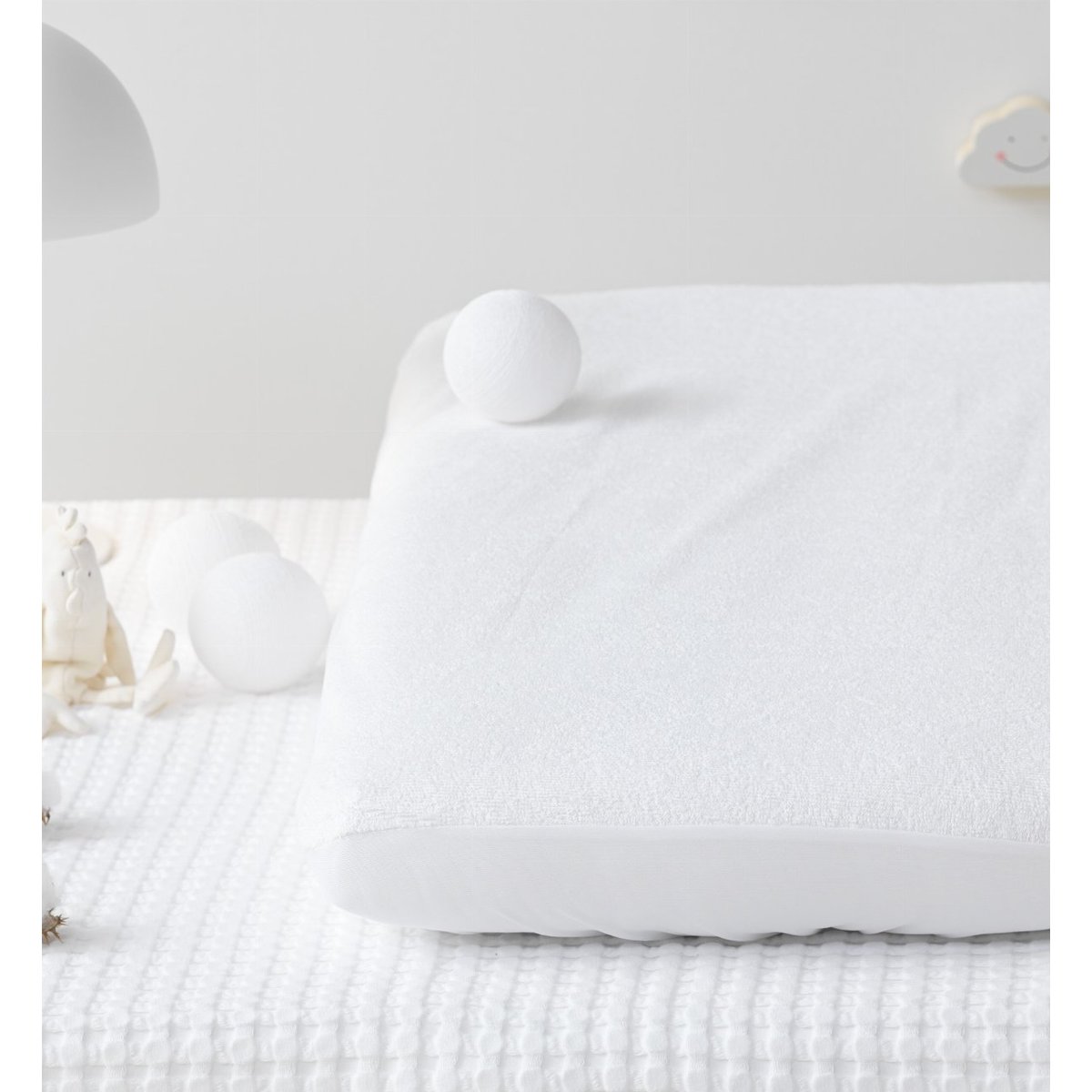 Alèse Berceau Imperméable BOUCLETTE COTON BIO blanc, KADOLIS