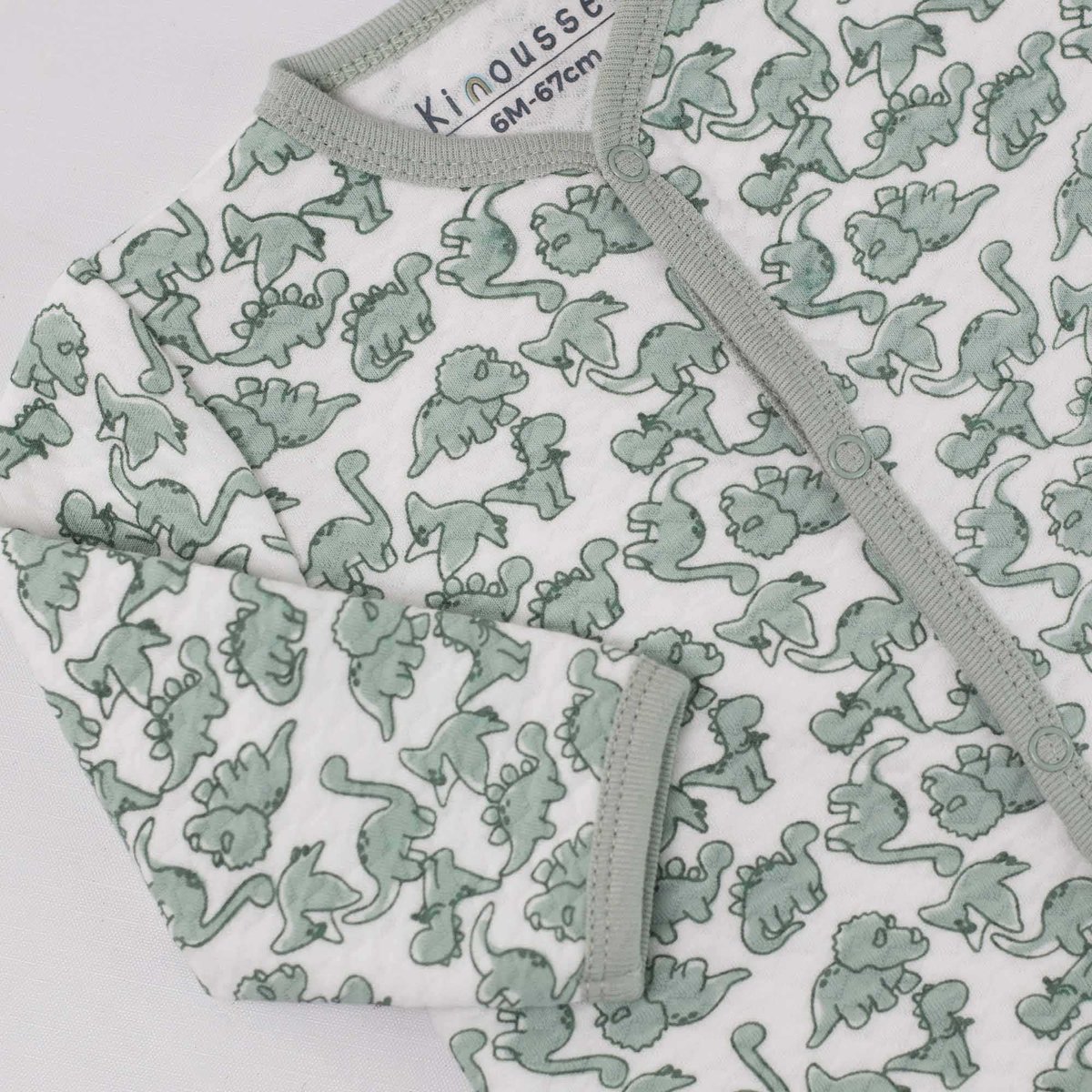 Pyjama bébé matelassé - Dinosaures blanco, TROIS KILOS SEPT