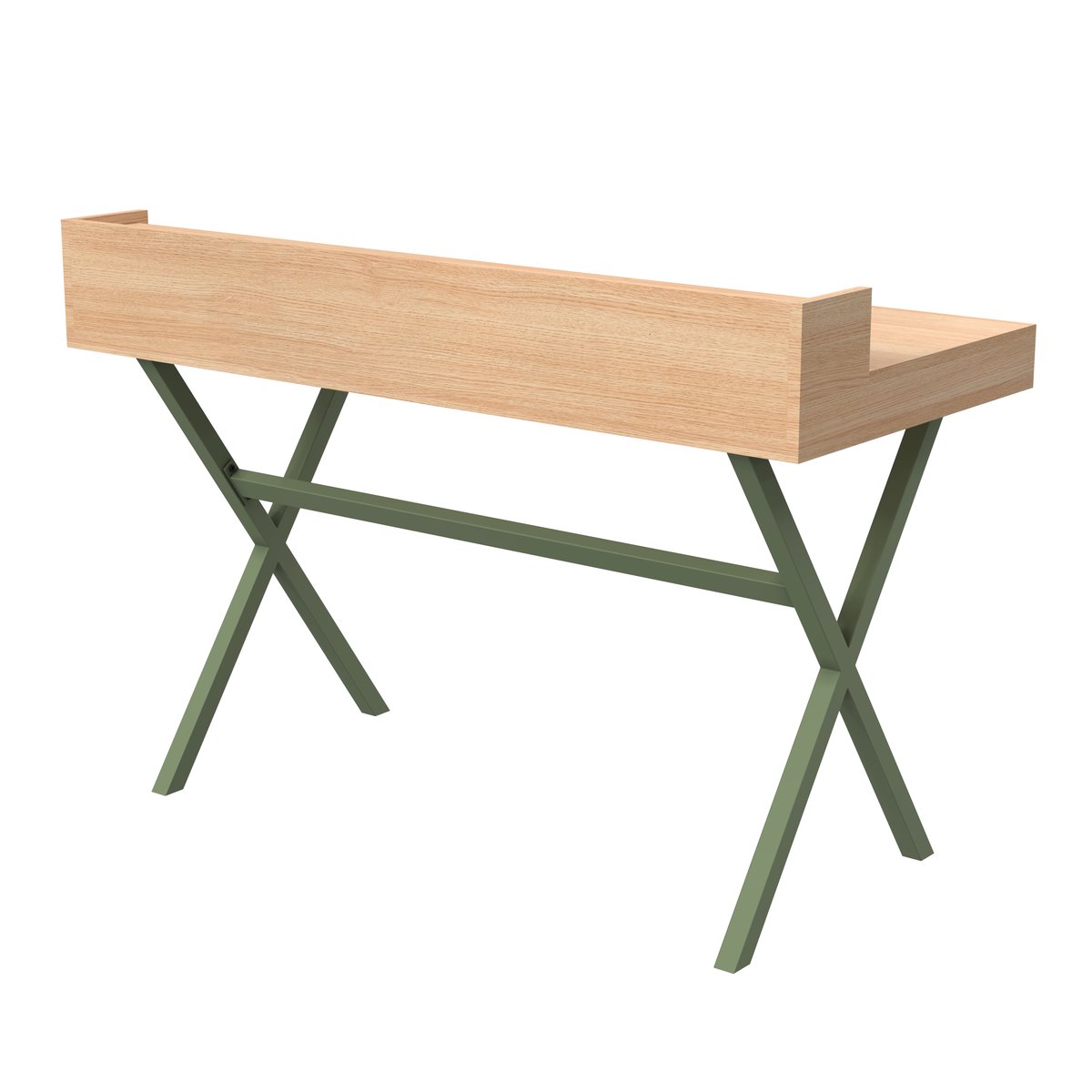 Bureau en chêne teinté et métal coloré, HYPPOLITE vert sauge, HARTO