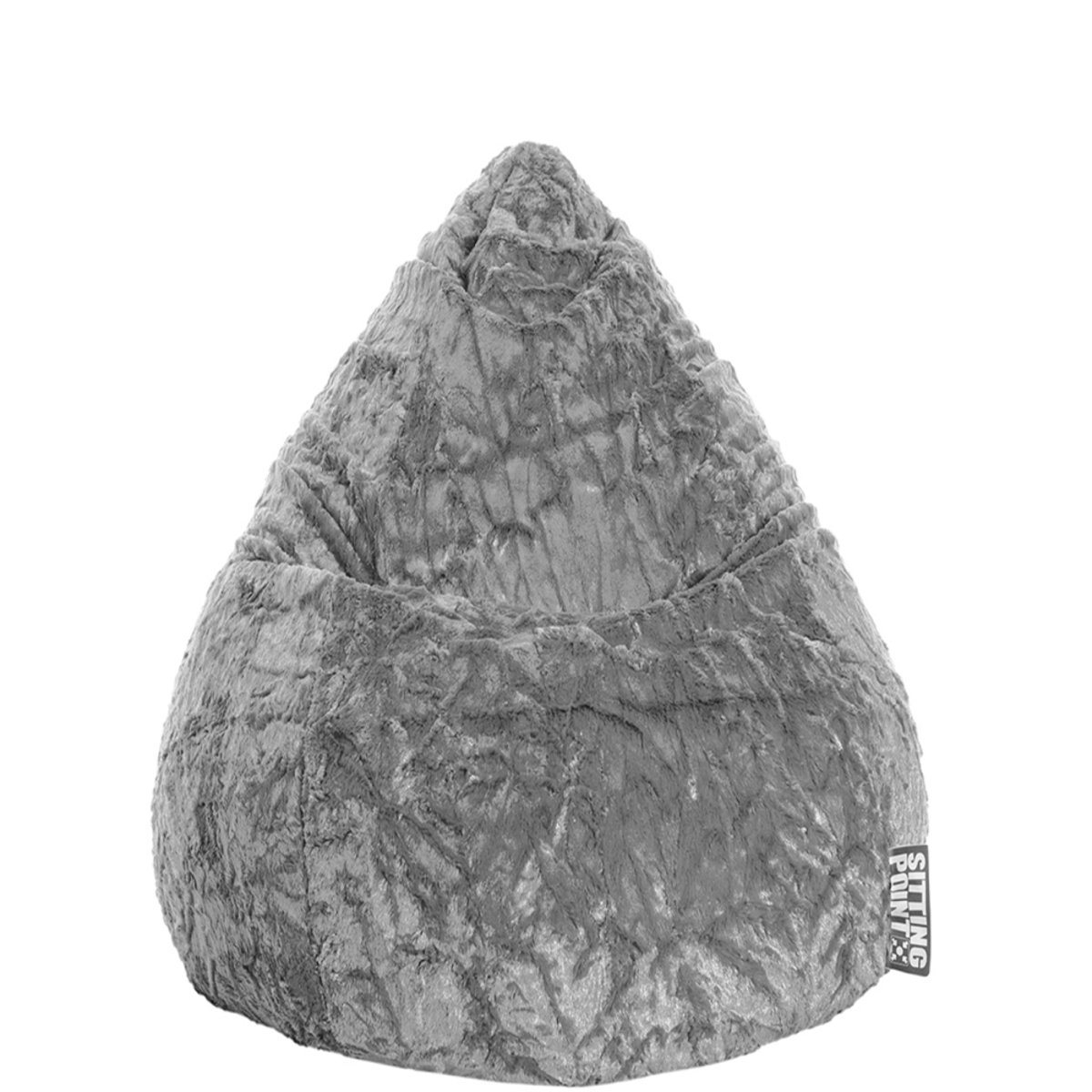 Pouf poire d'intérieur FLUFFY XL gris, SITTING POINT