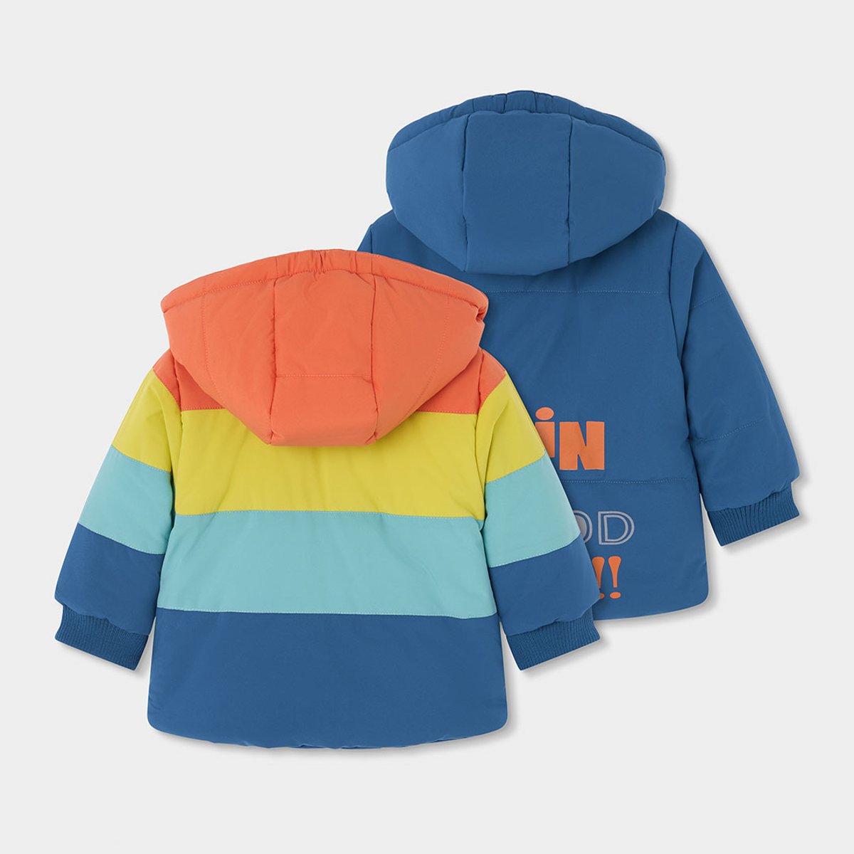 Parka garçon tissu technique réversible noir, BOBOLI